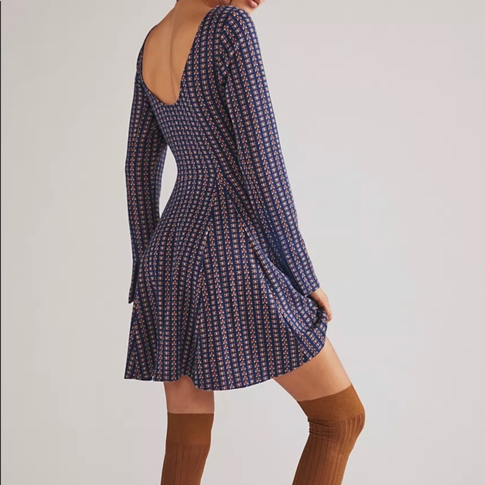 Anthropologie Jacquard A-Line Sweater Mini Dress NWT